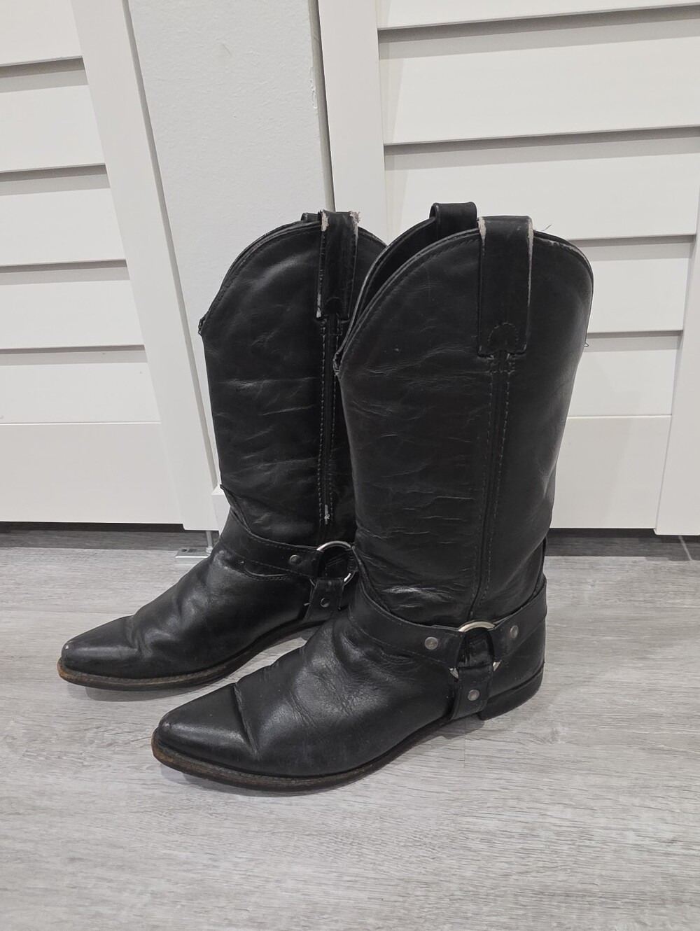 Vintage Handmade 100% Leather - Cats Paw Cowboy Moto Boots Sz. 7.5/8